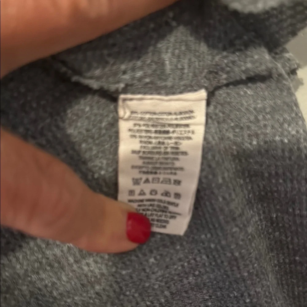 Free People Charcoal Gray Knit Top with Asymmetrical Lines Small - Picture 5 of 7